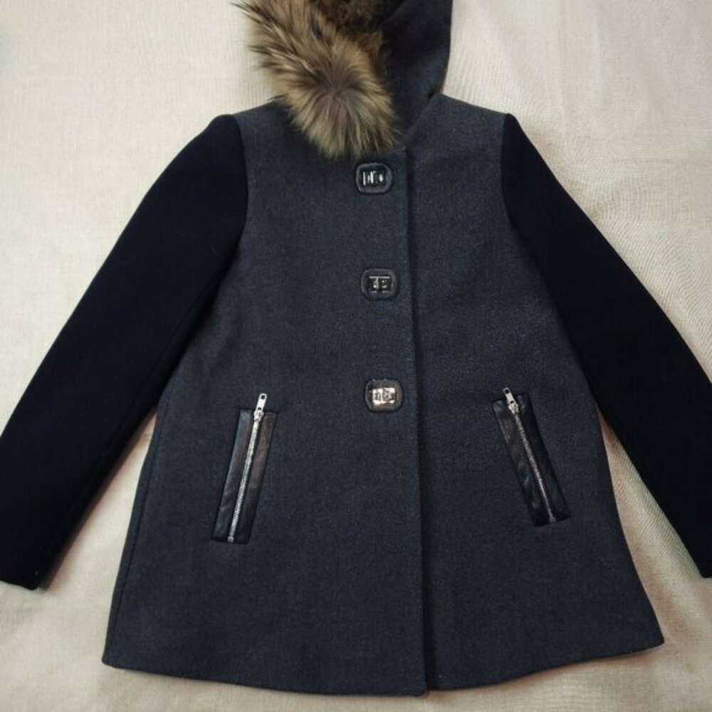Sandro Winter Coat Fur Brim Hood (EU 36) - Picture 7 of 11